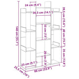 Book Cabinet Black 86x25.5x140 cm Engineered Wood - Close-Up Angle