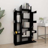 Book Cabinet Black 86x25.5x140 cm Engineered Wood