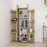 Book Cabinet Sonoma Oak 86x25.5x140 cm Engineered Wood - Side View
