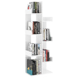 Book Cabinet High Gloss White 48x25.5x140 cm Engineered Wood - Top-Down View