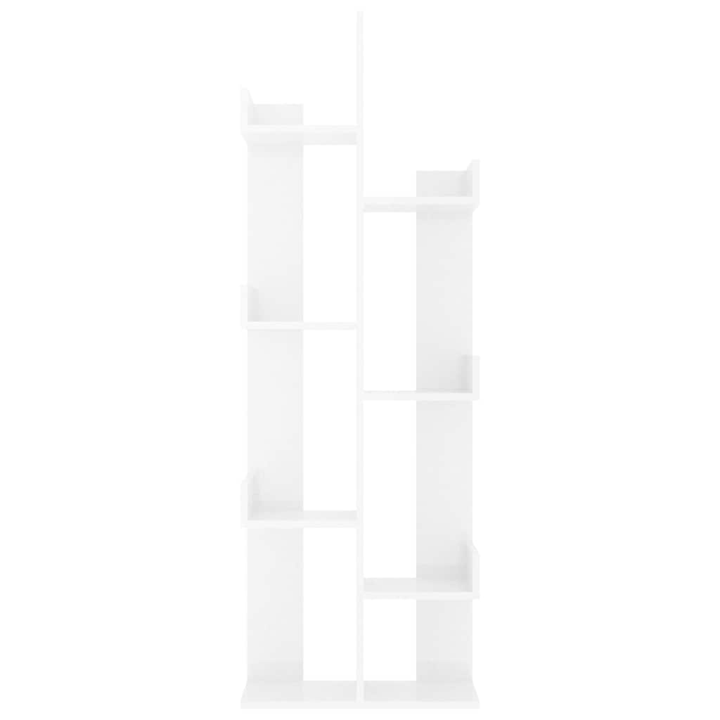 Book Cabinet High Gloss White 48x25.5x140 cm Engineered Wood