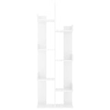 Book Cabinet High Gloss White 48x25.5x140 cm Engineered Wood