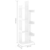 Book Cabinet High Gloss White 48x25.5x140 cm Engineered Wood - Close-Up Angle