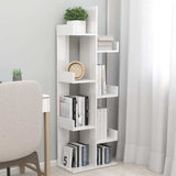 Book Cabinet High Gloss White 48x25.5x140 cm Engineered Wood