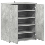 Shoe Cabinet Concrete Grey 60x35x70 cm Engineered Wood
