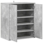 Shoe Cabinet Concrete Grey 60x35x70 cm Engineered Wood