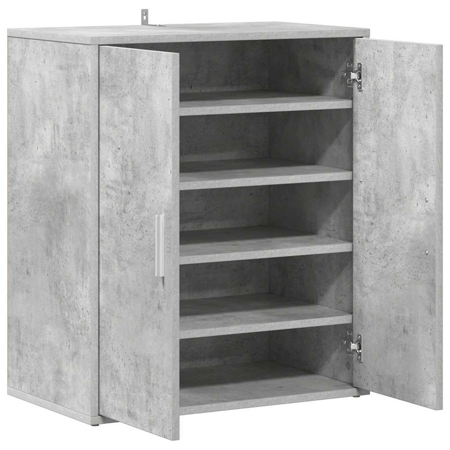 Shoe Cabinet Concrete Grey 60x35x70 cm Engineered Wood
