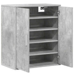 Shoe Cabinet Concrete Grey 60x35x70 cm Engineered Wood