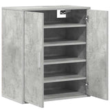 Shoe Cabinet Concrete Grey 60x35x70 cm Engineered Wood - Rear View