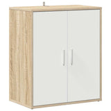 Shoe Cabinet White and Sonoma Oak 60x35x70 cm Engineered Wood
