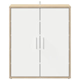 Shoe Cabinet White and Sonoma Oak 60x35x70 cm Engineered Wood