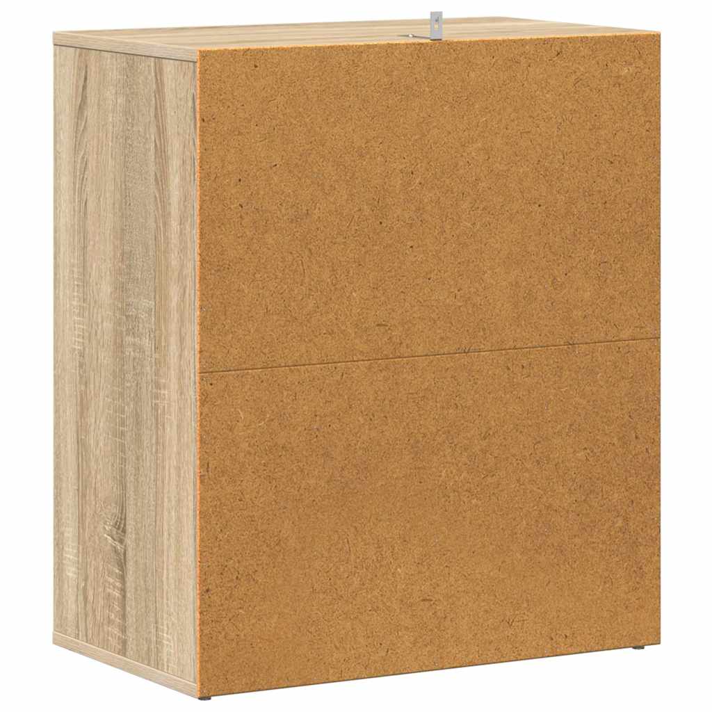 Shoe Cabinet White and Sonoma Oak 60x35x70 cm Engineered Wood