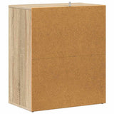 Shoe Cabinet White and Sonoma Oak 60x35x70 cm Engineered Wood