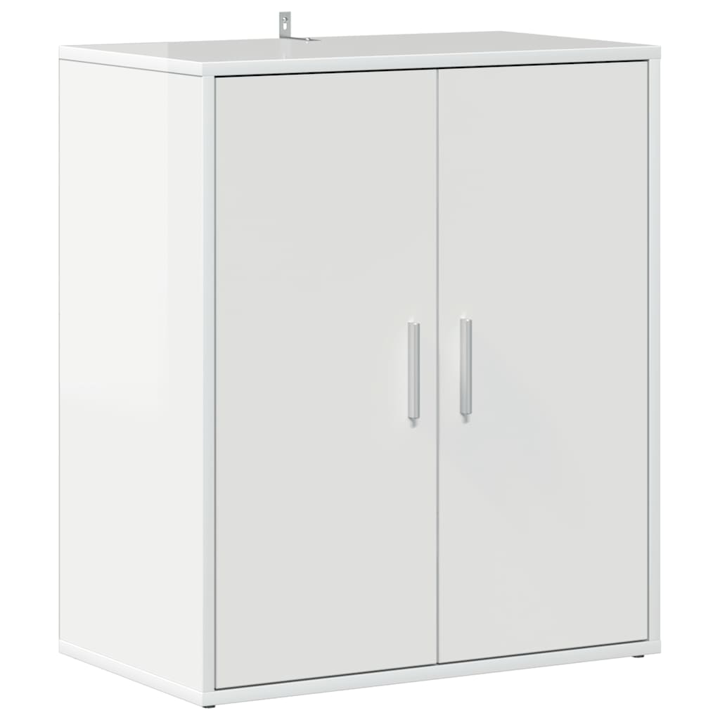 Shoe Cabinet High Gloss White 60x35x70 cm Engineered Wood