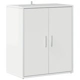 Shoe Cabinet High Gloss White 60x35x70 cm Engineered Wood - Front View