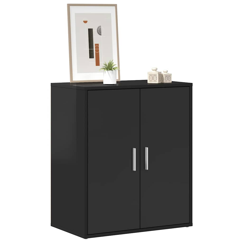 Shoe Cabinet High Gloss Black 60x35x70 cm Engineered Wood