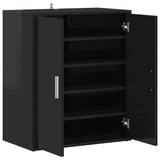 Shoe Cabinet High Gloss Black 60x35x70 cm Engineered Wood