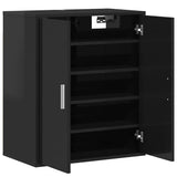 Shoe Cabinet High Gloss Black 60x35x70 cm Engineered Wood