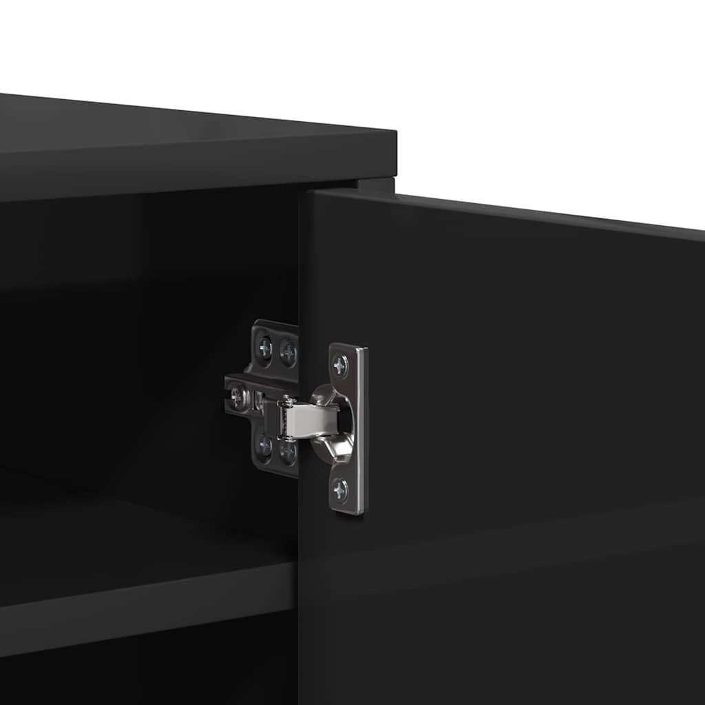 Shoe Cabinet High Gloss Black 60x35x70 cm Engineered Wood