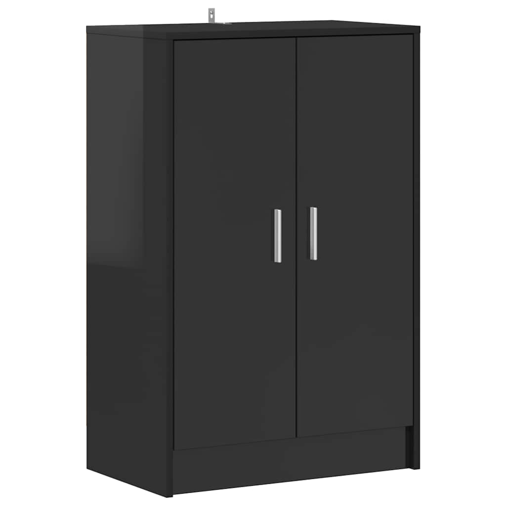 Shoe Cabinet High Gloss Black 60x35x92 cm Engineered Wood