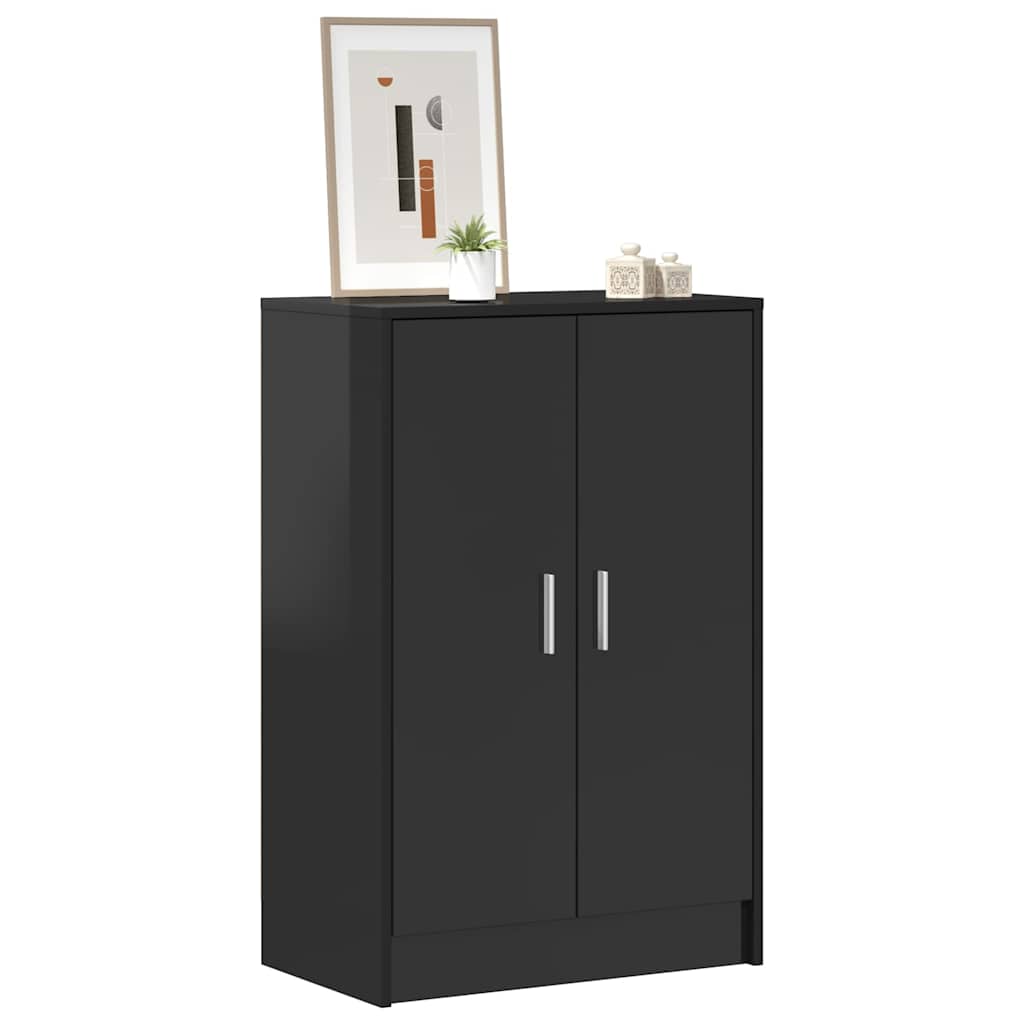 Shoe Cabinet High Gloss Black 60x35x92 cm Engineered Wood