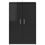 Shoe Cabinet High Gloss Black 60x35x92 cm Engineered Wood - Top-Down View
