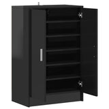 Shoe Cabinet High Gloss Black 60x35x92 cm Engineered Wood