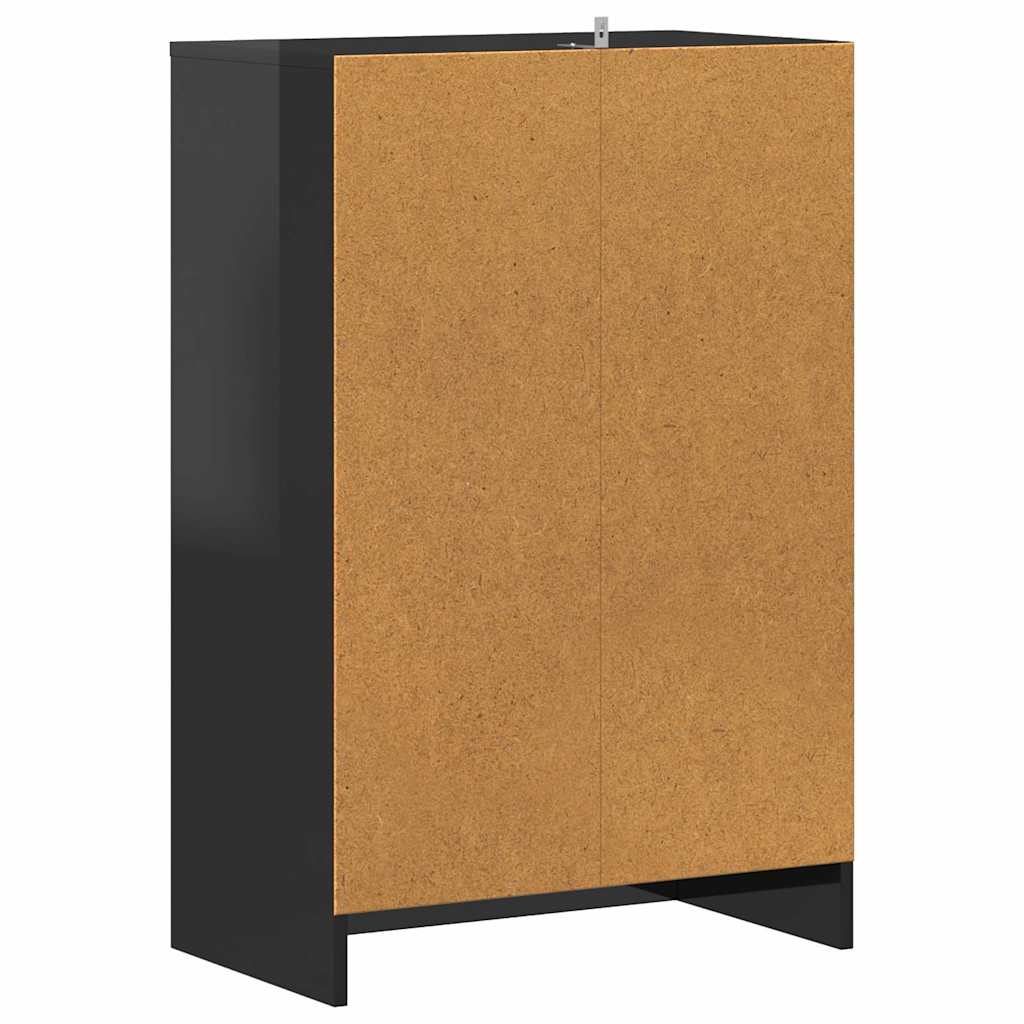 Shoe Cabinet High Gloss Black 60x35x92 cm Engineered Wood