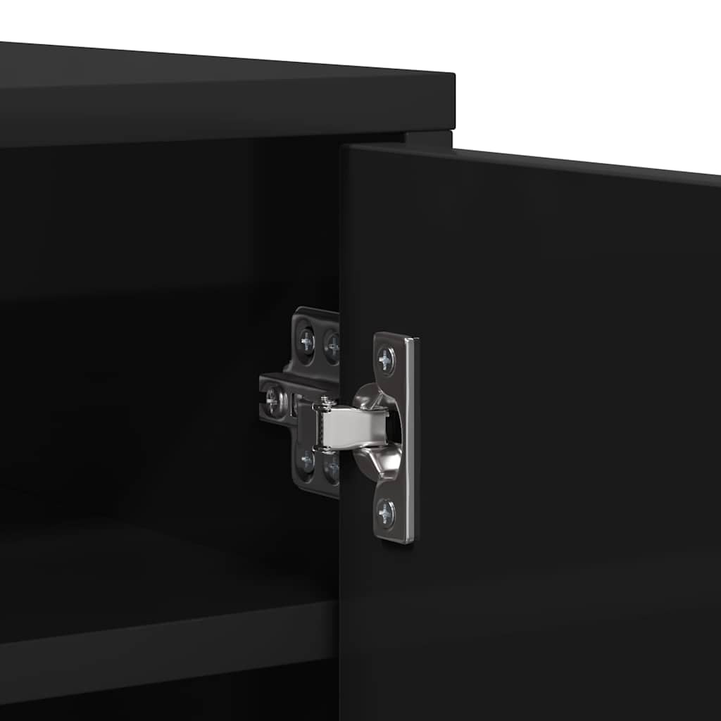 Shoe Cabinet High Gloss Black 60x35x92 cm Engineered Wood