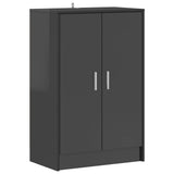 Shoe Cabinet High Gloss Grey 60x35x92 cm Engineered Wood