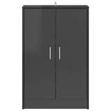 Shoe Cabinet High Gloss Grey 60x35x92 cm Engineered Wood