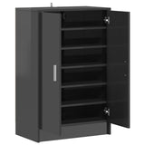 Shoe Cabinet High Gloss Grey 60x35x92 cm Engineered Wood