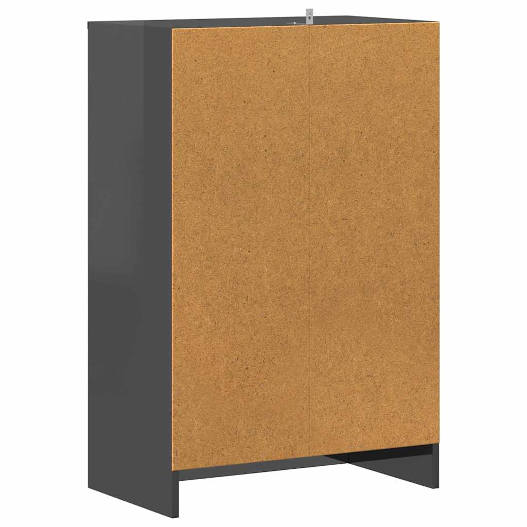 Shoe Cabinet High Gloss Grey 60x35x92 cm Engineered Wood