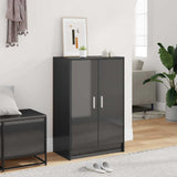 Shoe Cabinet High Gloss Grey 60x35x92 cm Engineered Wood