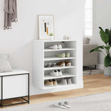 Shoe Cabinet White 60x35x70 cm Engineered Wood - Side View