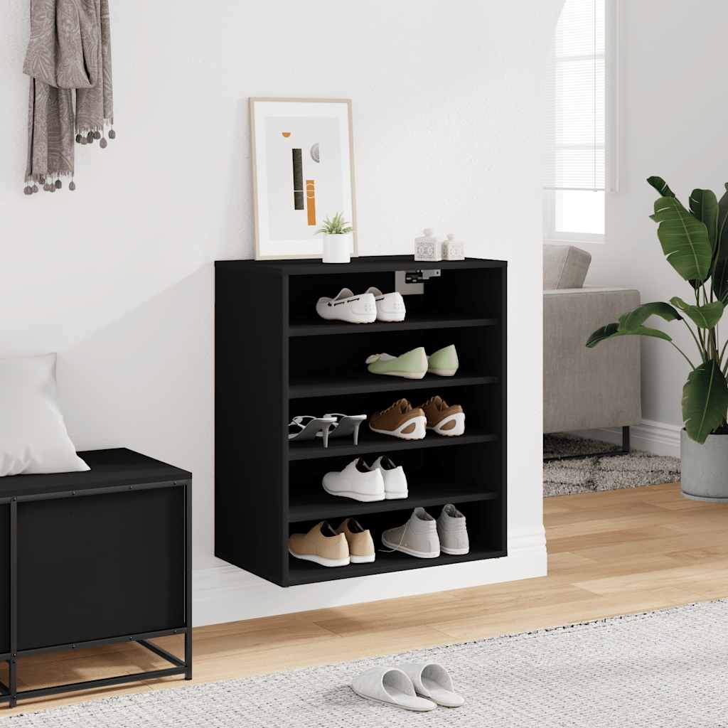 Shoe Cabinet Black 60x35x70 cm Engineered Wood