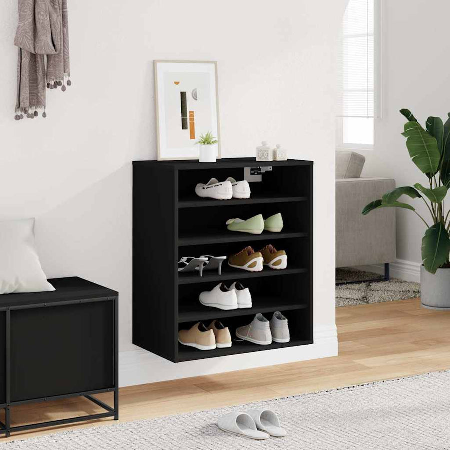 Shoe Cabinet Black 60x35x70 cm Engineered Wood