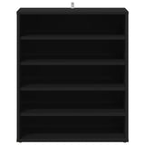 Shoe Cabinet Black 60x35x70 cm Engineered Wood - Rear View