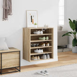 Shoe Cabinet Sonoma Oak 60x35x70 cm Engineered Wood - Side View
