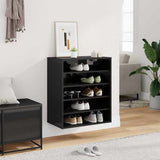 Shoe Cabinet High Gloss Black 60x35x70 cm Engineered Wood