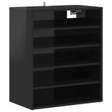Shoe Cabinet High Gloss Black 60x35x70 cm Engineered Wood - Rear View