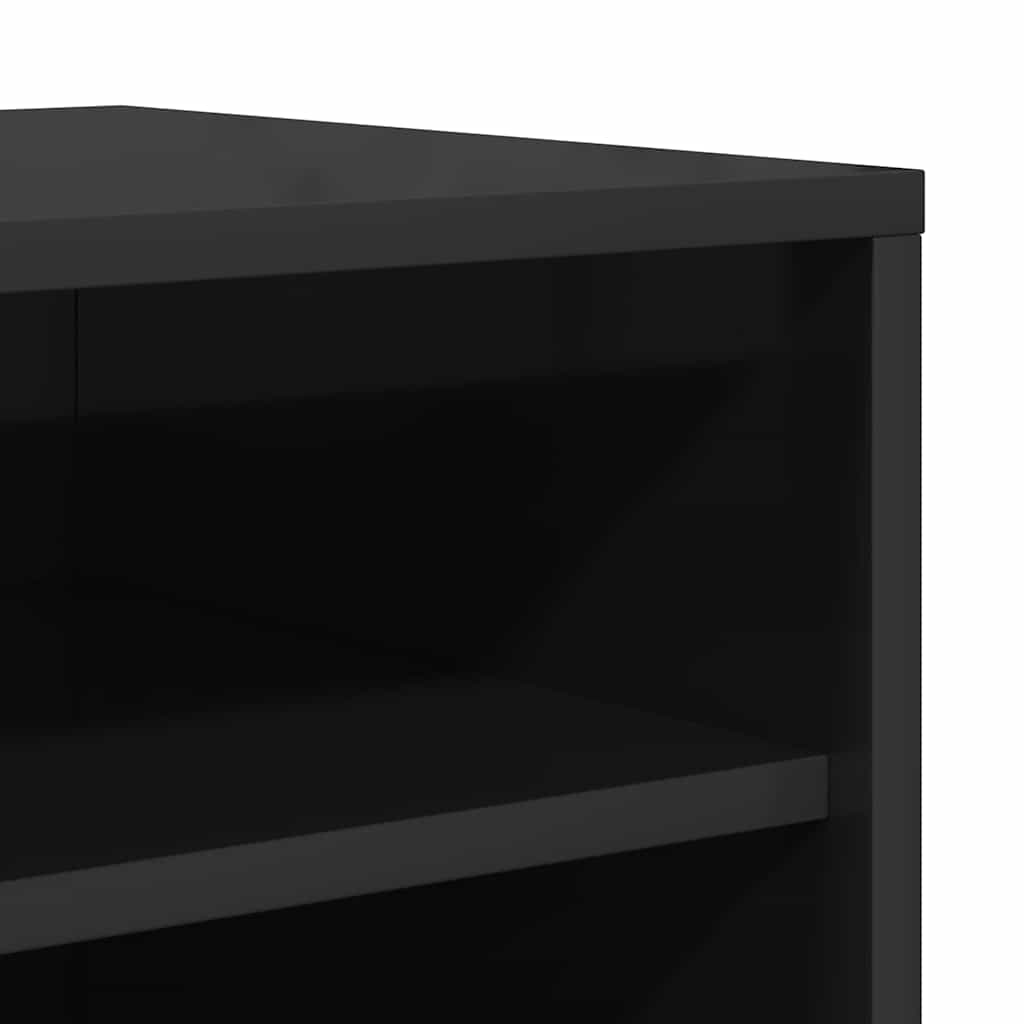 Shoe Cabinet High Gloss Black 60x35x70 cm Engineered Wood