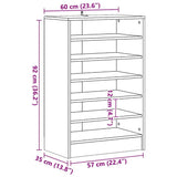 Shoe Cabinet White 60x35x92 cm Engineered Wood - Extra Image