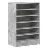 Shoe Cabinet Concrete Grey 60x35x92 cm Engineered Wood - Front View