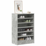 Shoe Cabinet Concrete Grey 60x35x92 cm Engineered Wood - Side View