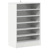 Shoe Cabinet High Gloss White 60x35x92 cm Engineered Wood - Front View