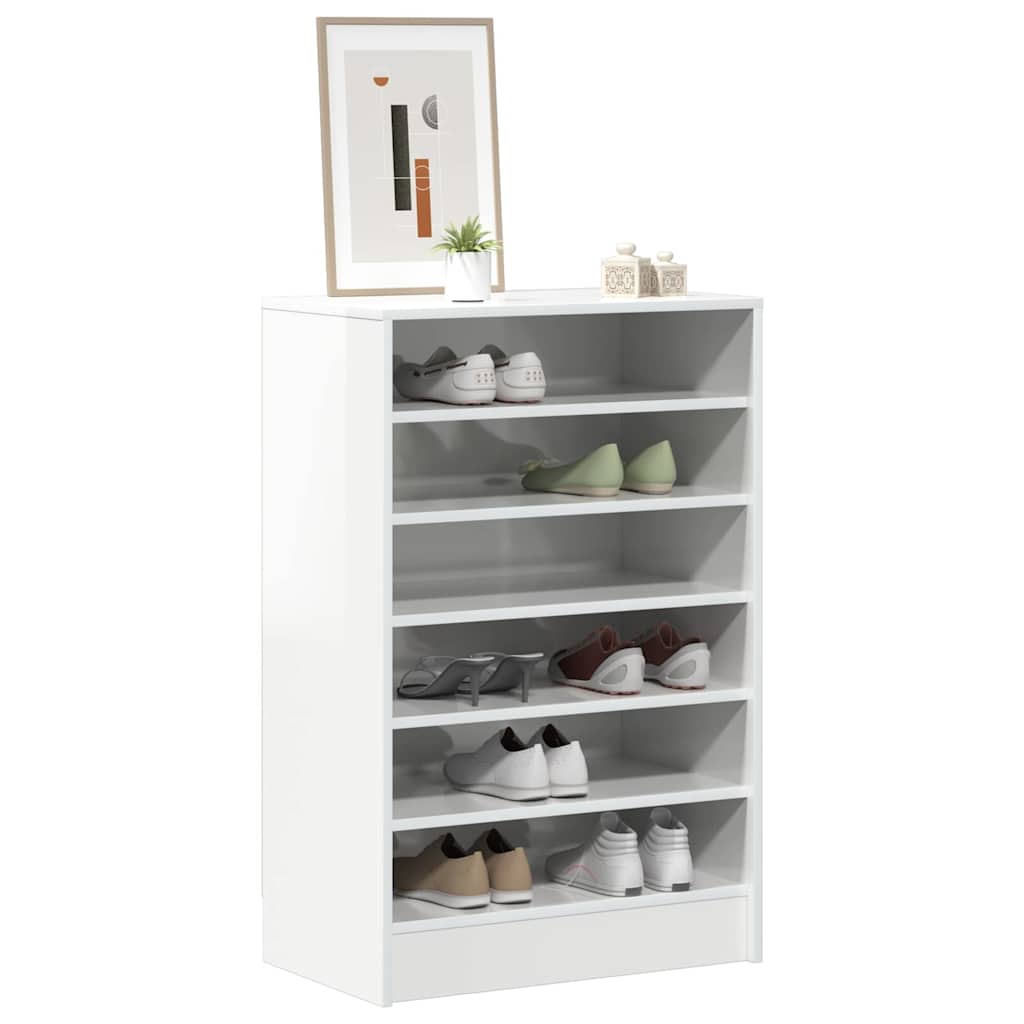 Shoe Cabinet High Gloss White 60x35x92 cm Engineered Wood