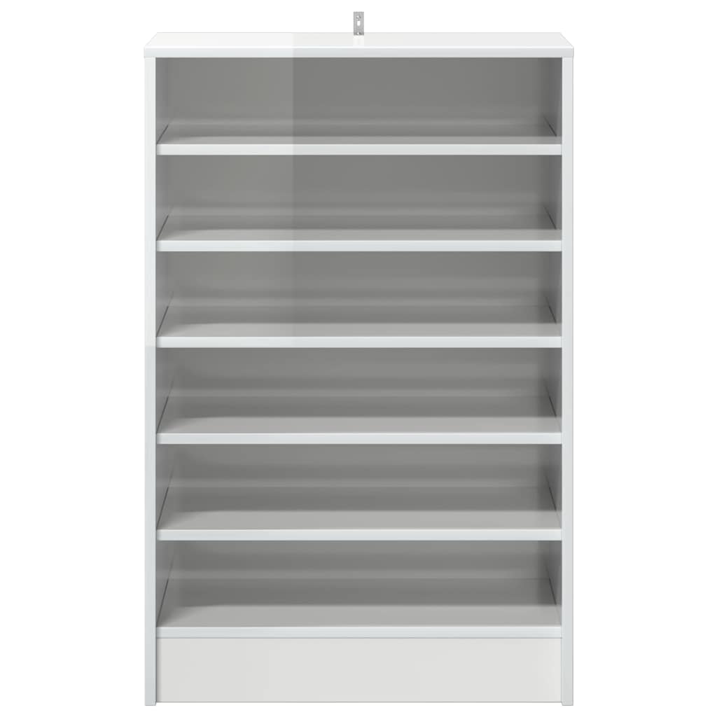 Shoe Cabinet High Gloss White 60x35x92 cm Engineered Wood