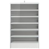 Shoe Cabinet High Gloss White 60x35x92 cm Engineered Wood - Top-Down View