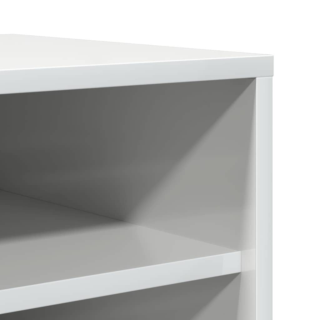 Shoe Cabinet High Gloss White 60x35x92 cm Engineered Wood